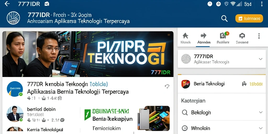 Antarmuka aplikasi 777IDR yang sederhana dan intuitif.
