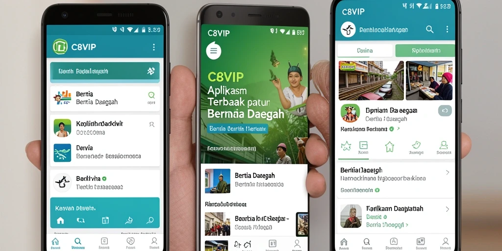 Antarmuka C8VIP menampilkan berita daerah dengan jelas dan informatif.