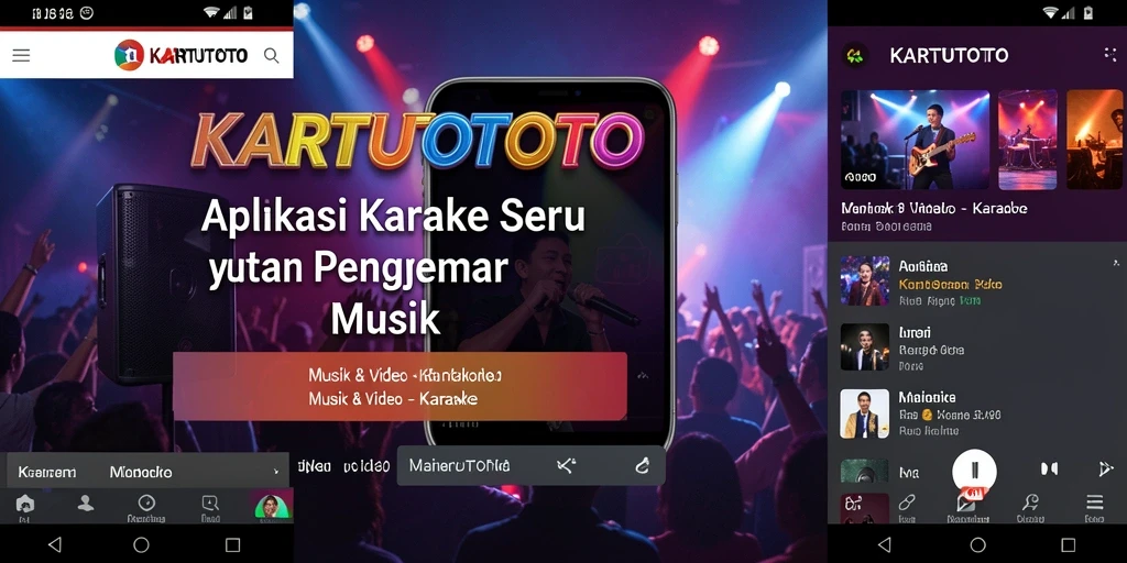Antarmuka aplikasi KARTUTOTO yang menampilkan fitur Karaoke yang menarik.