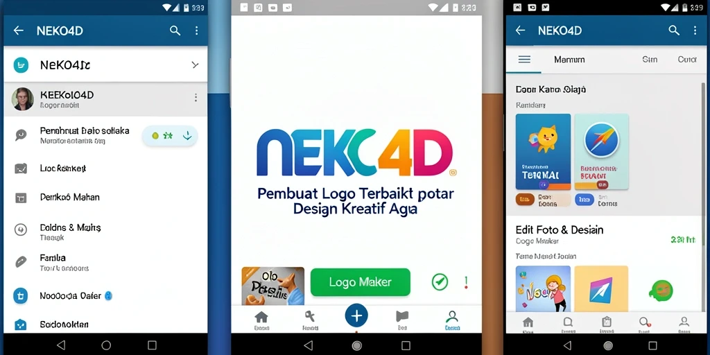 Tampilan antarmuka NEKO4D yang sederhana dan fungsional untuk membuat logo.
