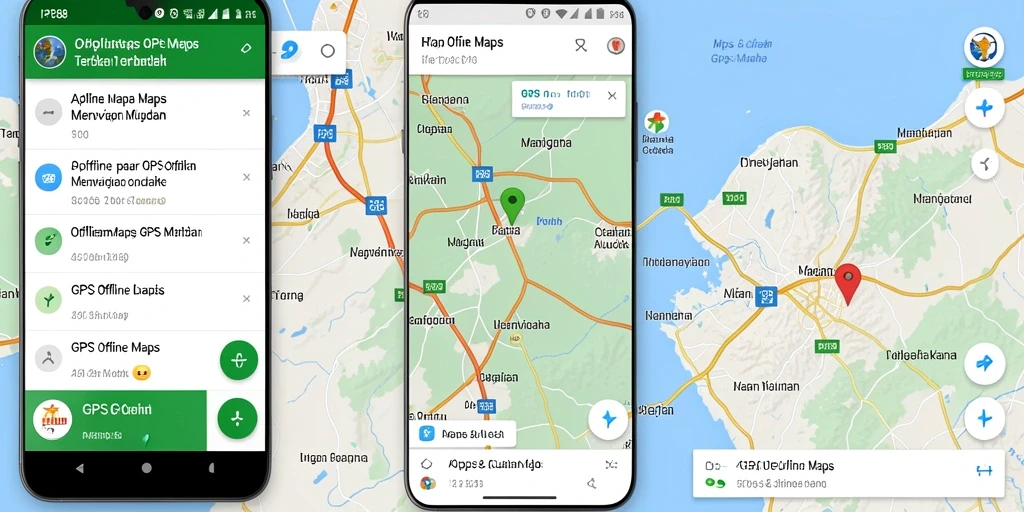 Tampilan antarmuka pengguna aplikasi GPS Offline Maps PP88 yang intuitif.