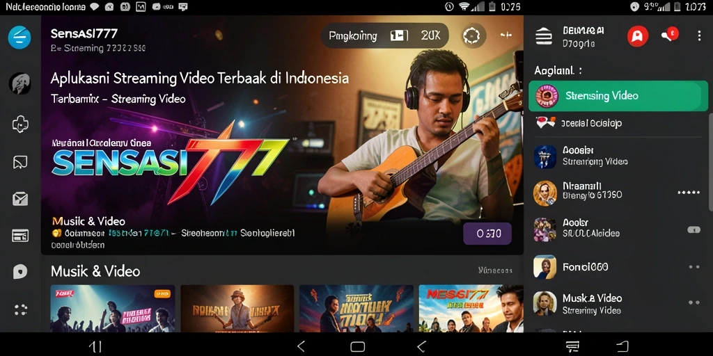 Antarmuka SENSASI777 yang menawan dan ramah pengguna untuk streaming video.